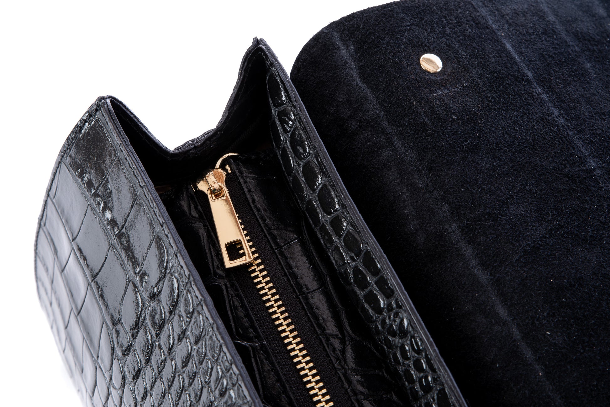 Grey Real Italian Leather Croc Satchel Tote Bag - Amilu