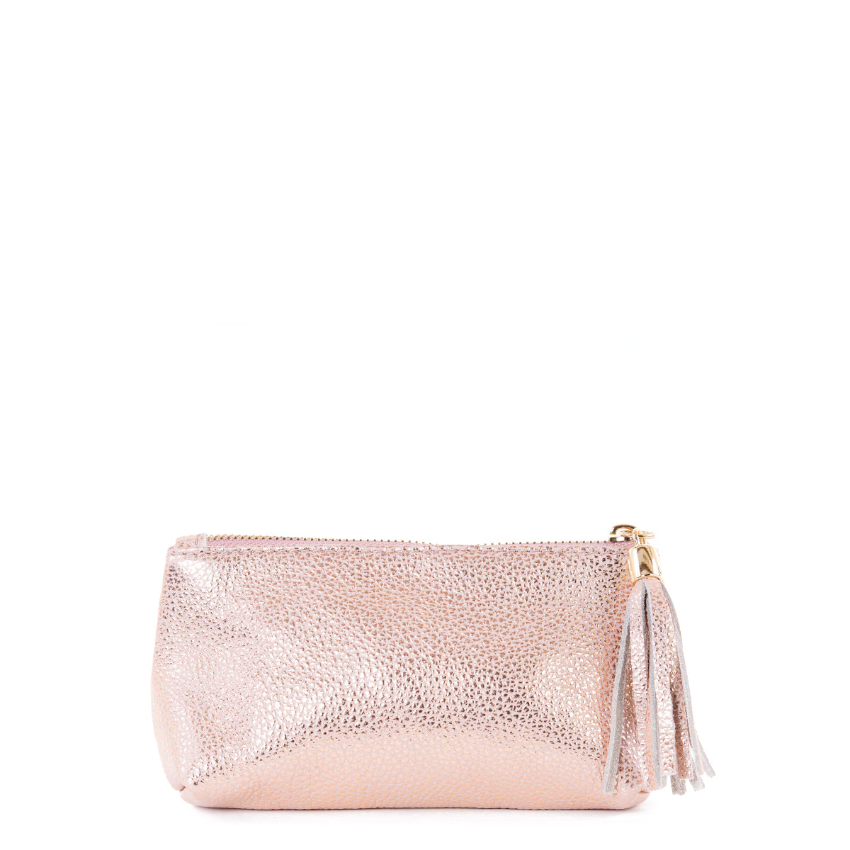 Rose Gold Real Leather Mini Clutch Pod - Amilu
