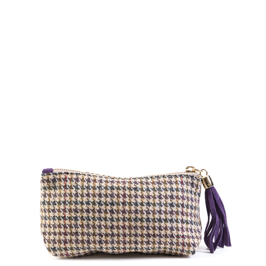 Purple Yorkshire Tweed Mini Clutch Pod - Amilu