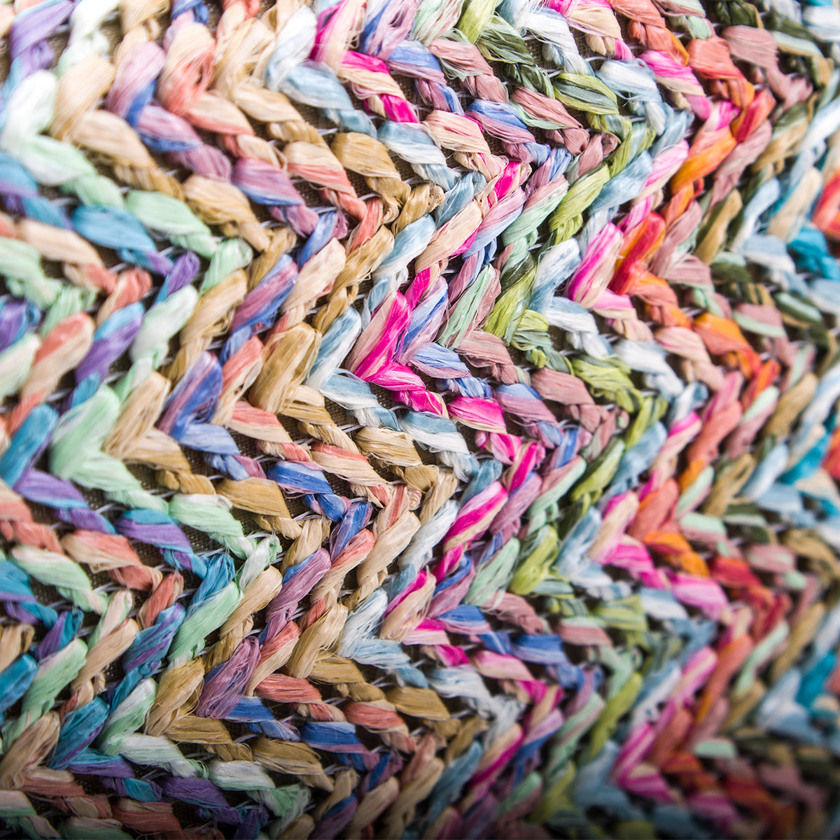 Pink Multi Braided Straw Box Clutch Bag - Amilu