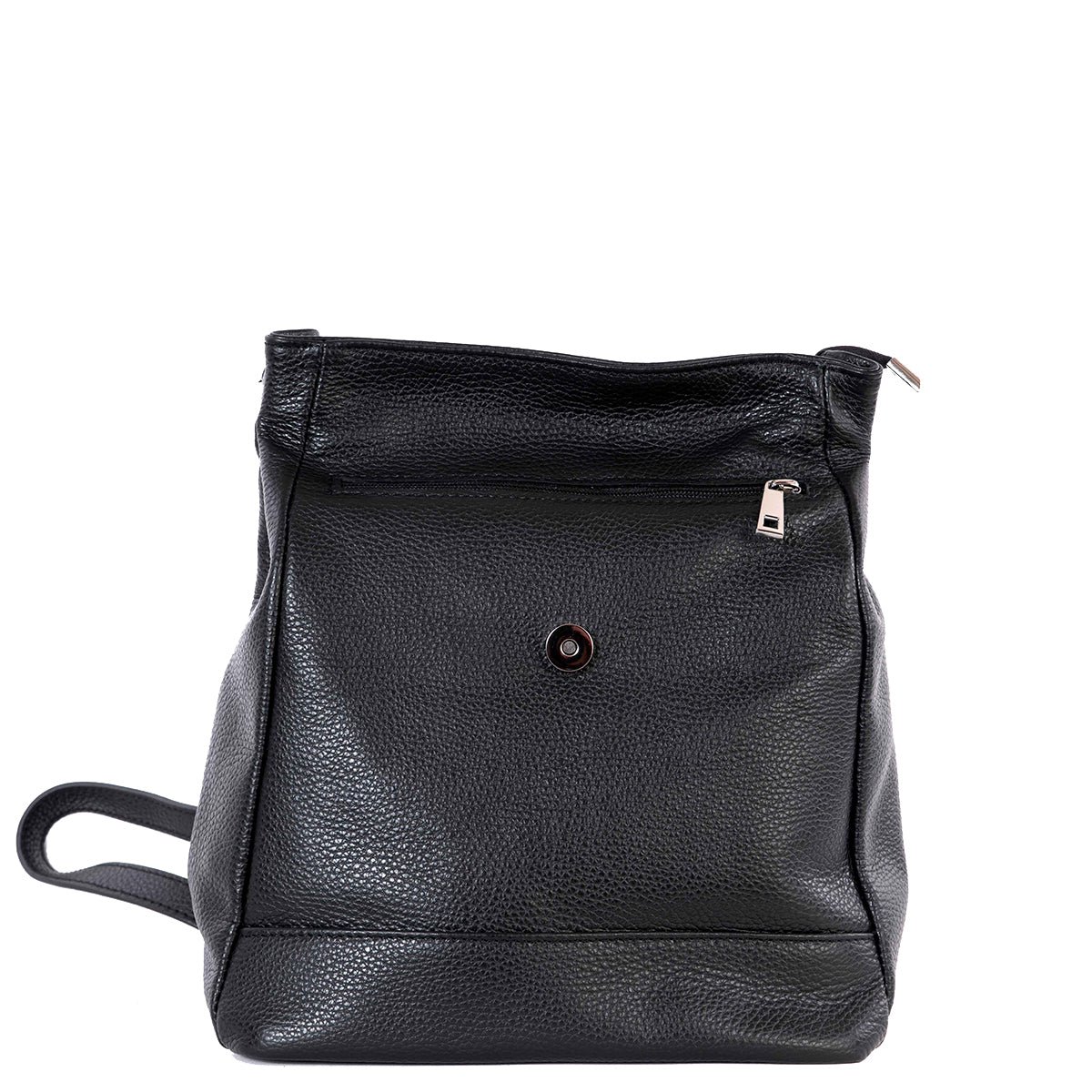 Black Real Leather Tassel Backpack - Amilu