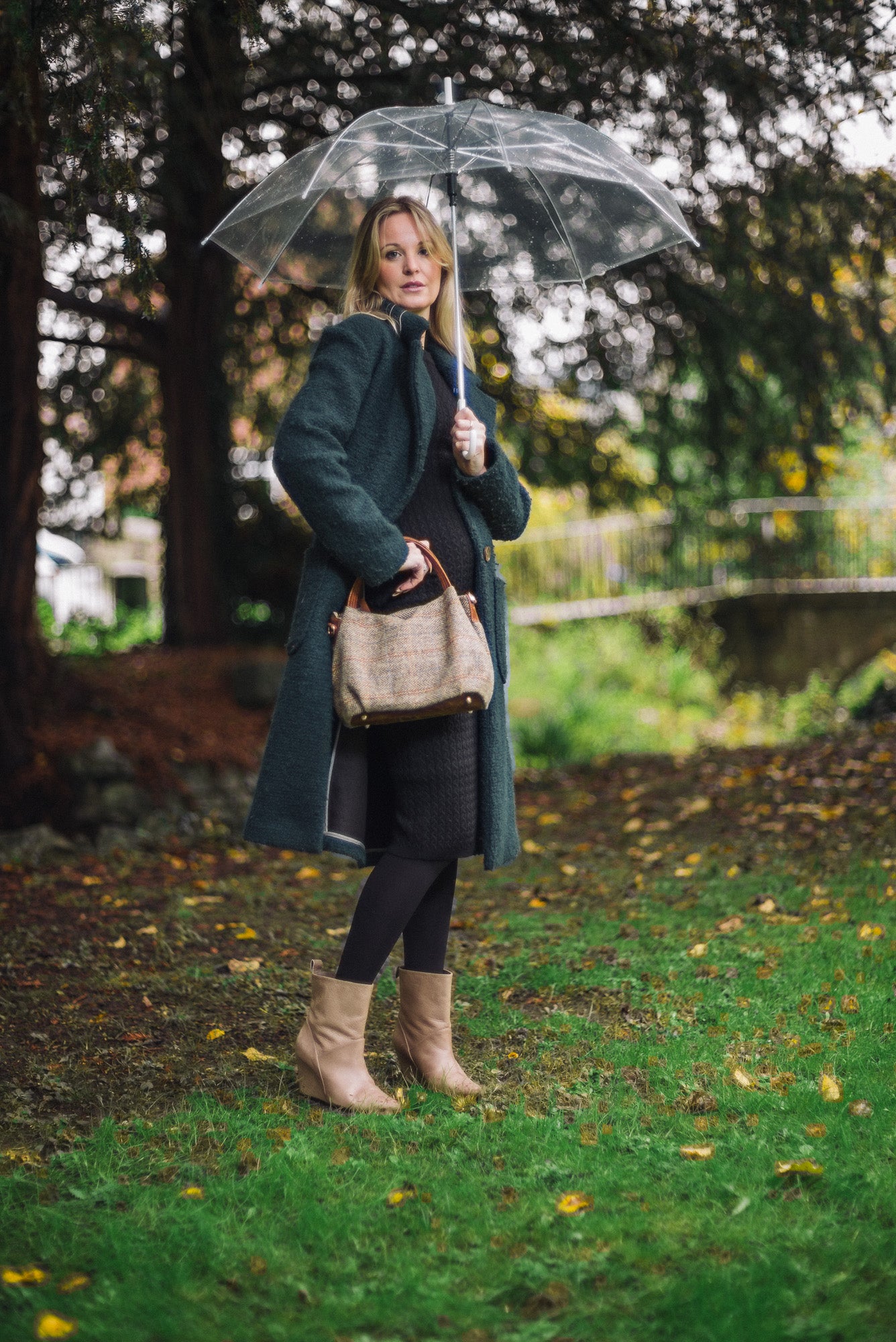 Grey Fergus Harris Tweed Small Tote Bag - Amilu