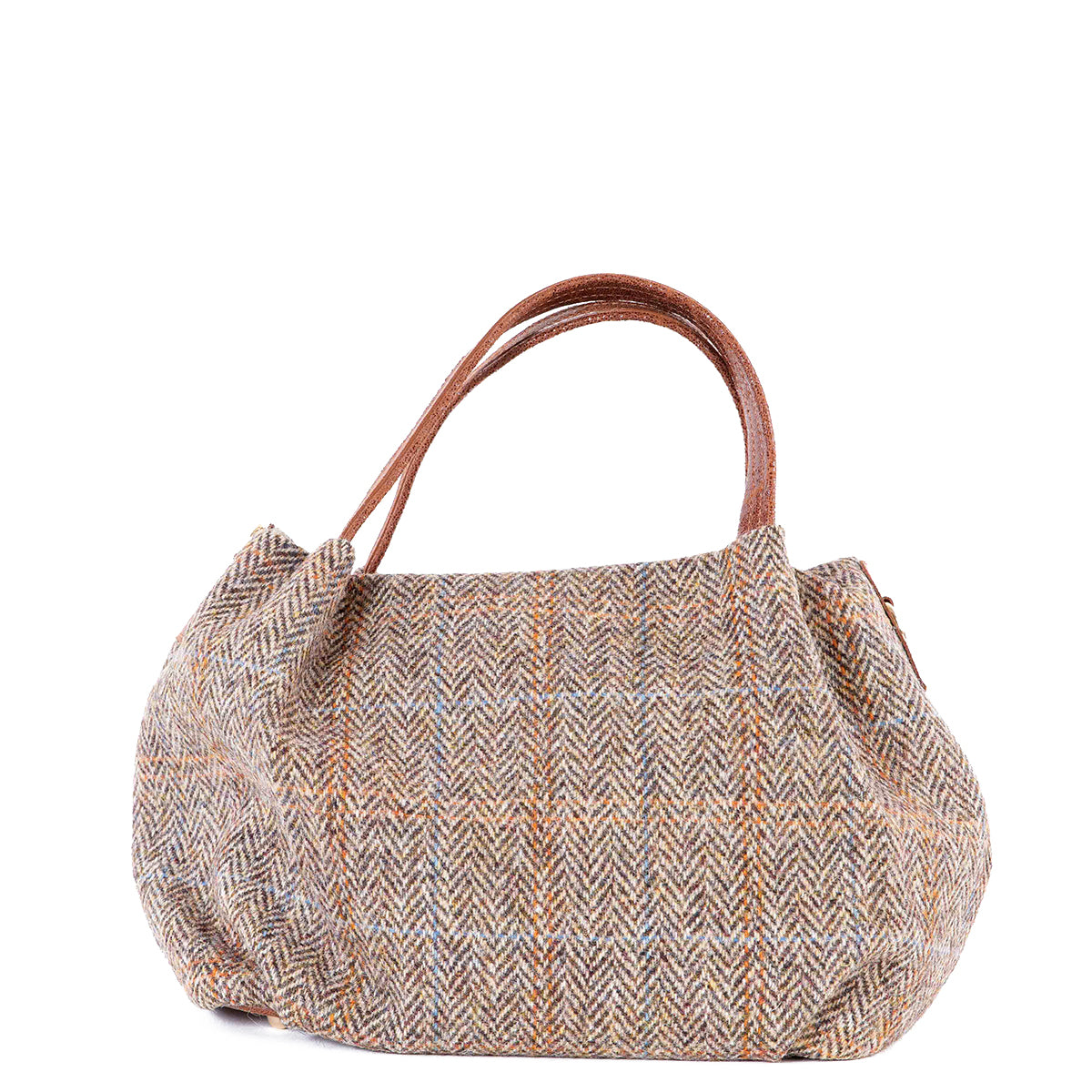 Tan Hamish Harris Tweed Small Tote Bag - Amilu