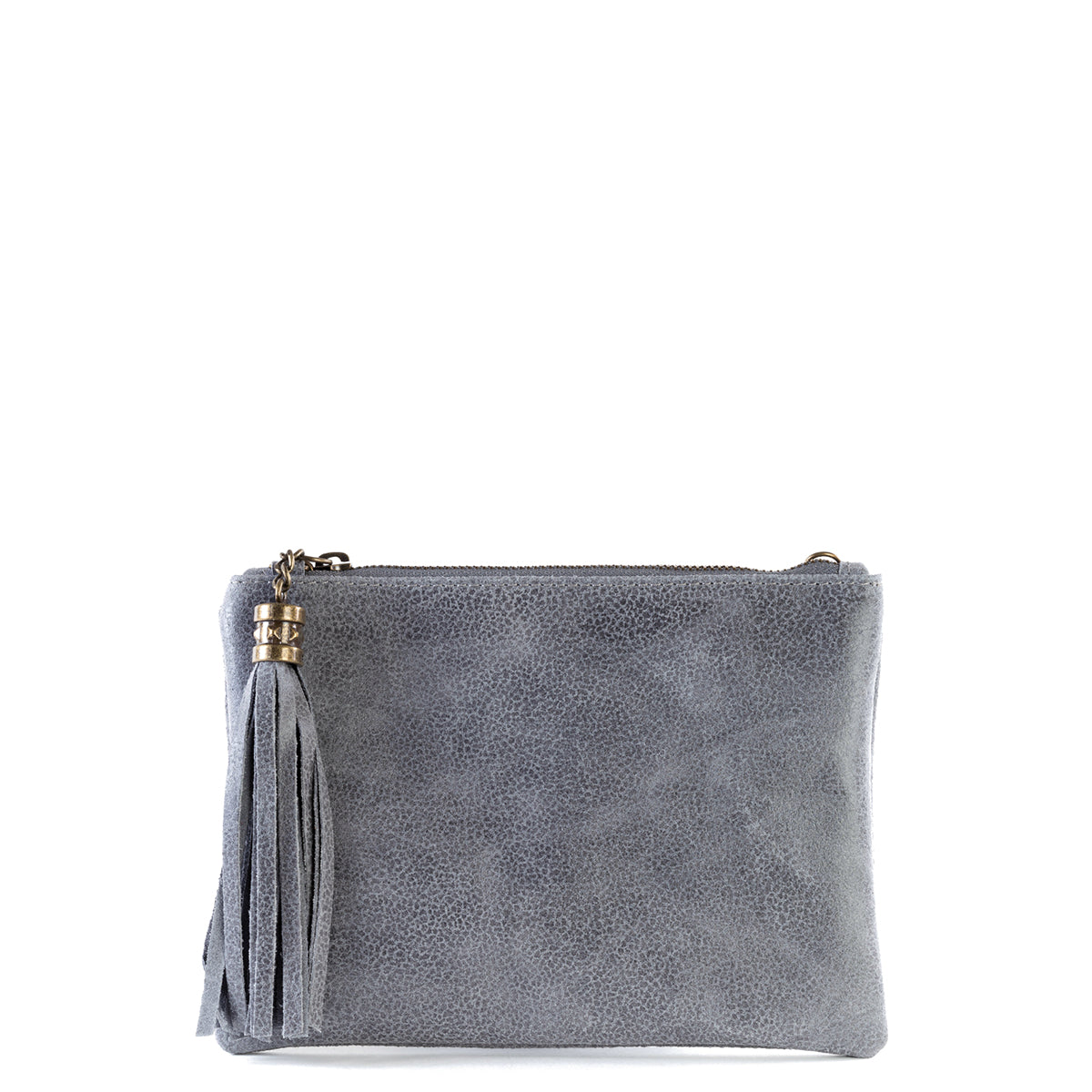 Silver grey suede clutch bag sale