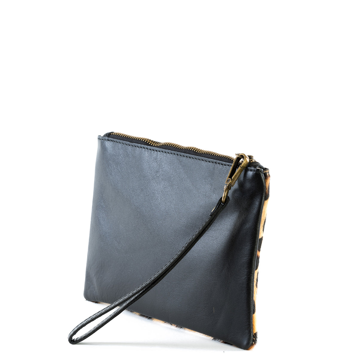 Leopard Cow Hair and Real Leather Clutch Bag - Amilu