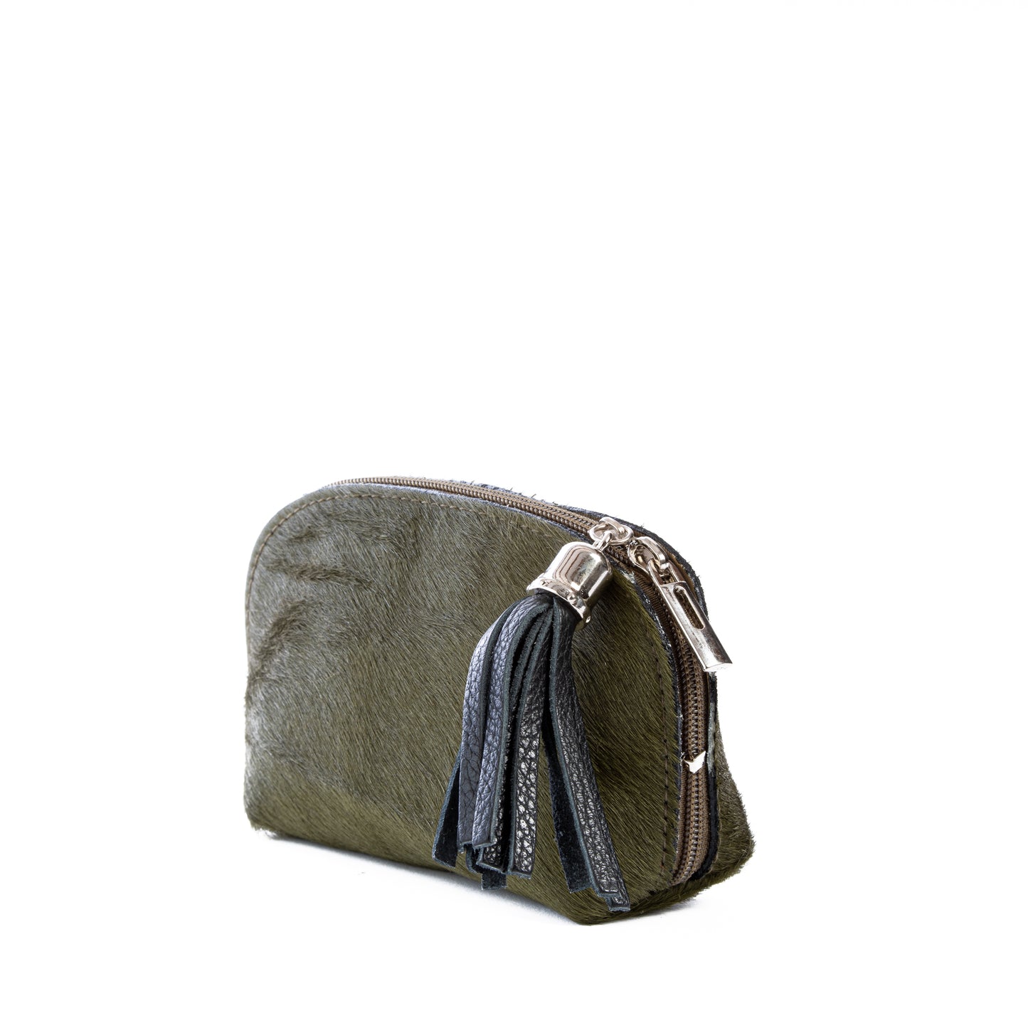 Olive Green Cowhide Real Leather Mini Clutch Bag - Amilu