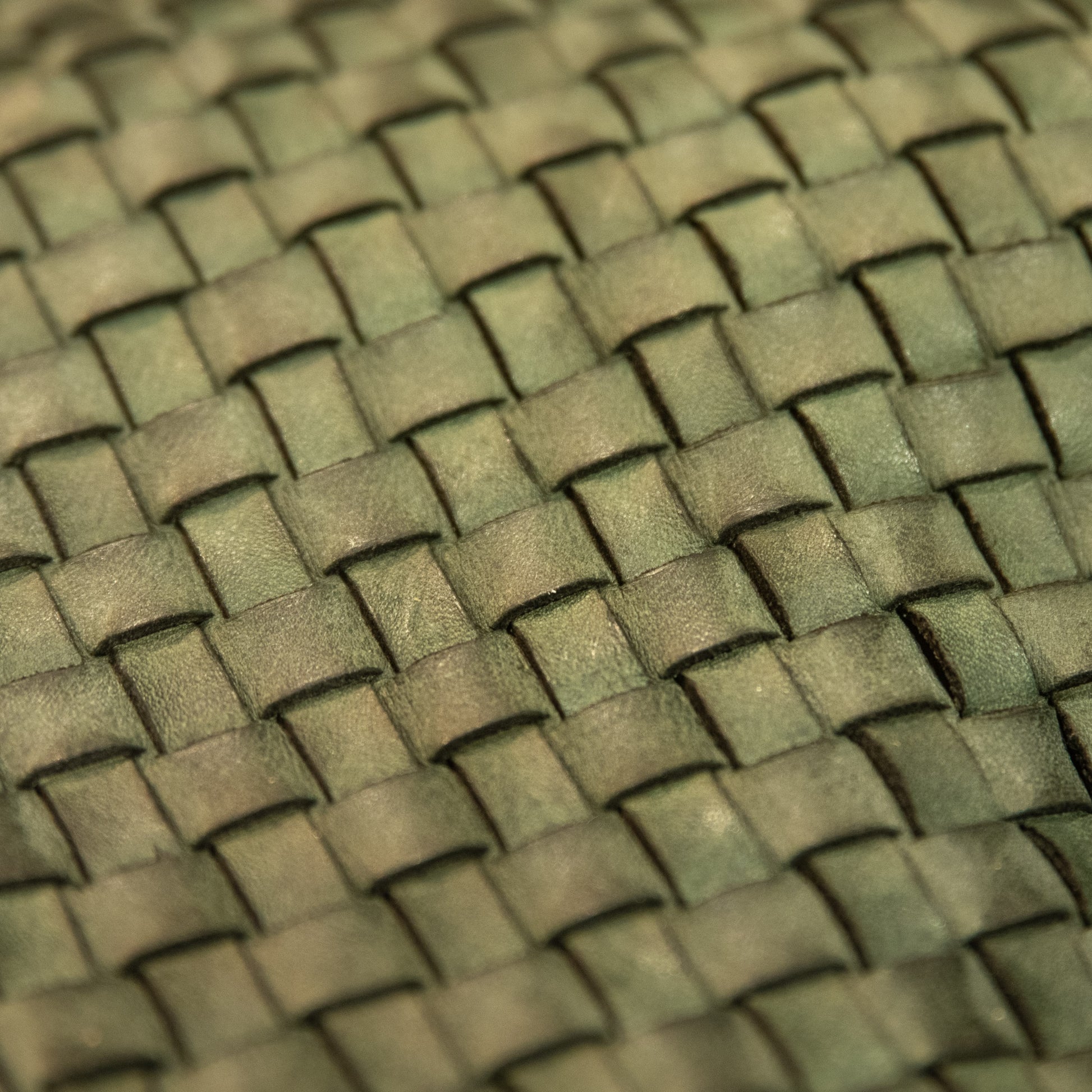 Green Real Italian Woven Leather Clutch Cross Body Bag - Amilu