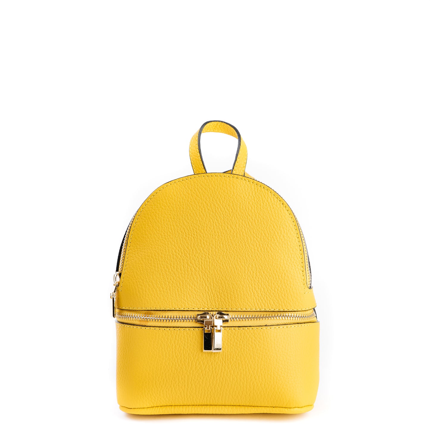 Amilu Ochre Yellow Mini Italian Leather Rucksack Bag