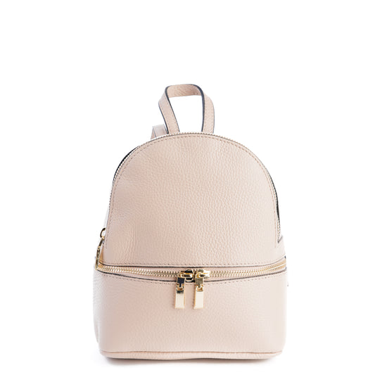 Amilu Pale Pink Mini Italian Leather Rucksack Bag