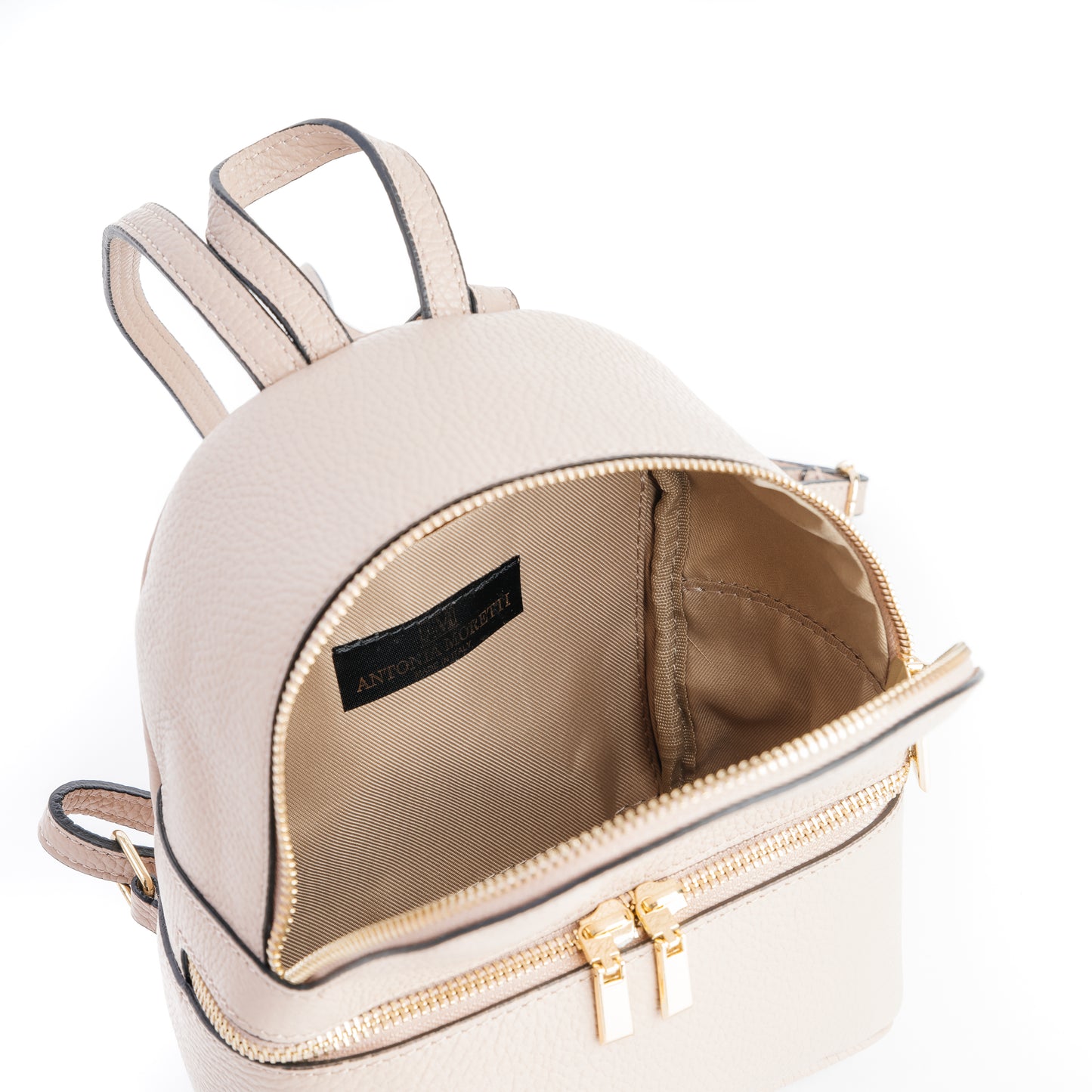 Amilu Pale Pink Mini Italian Leather Rucksack Bag