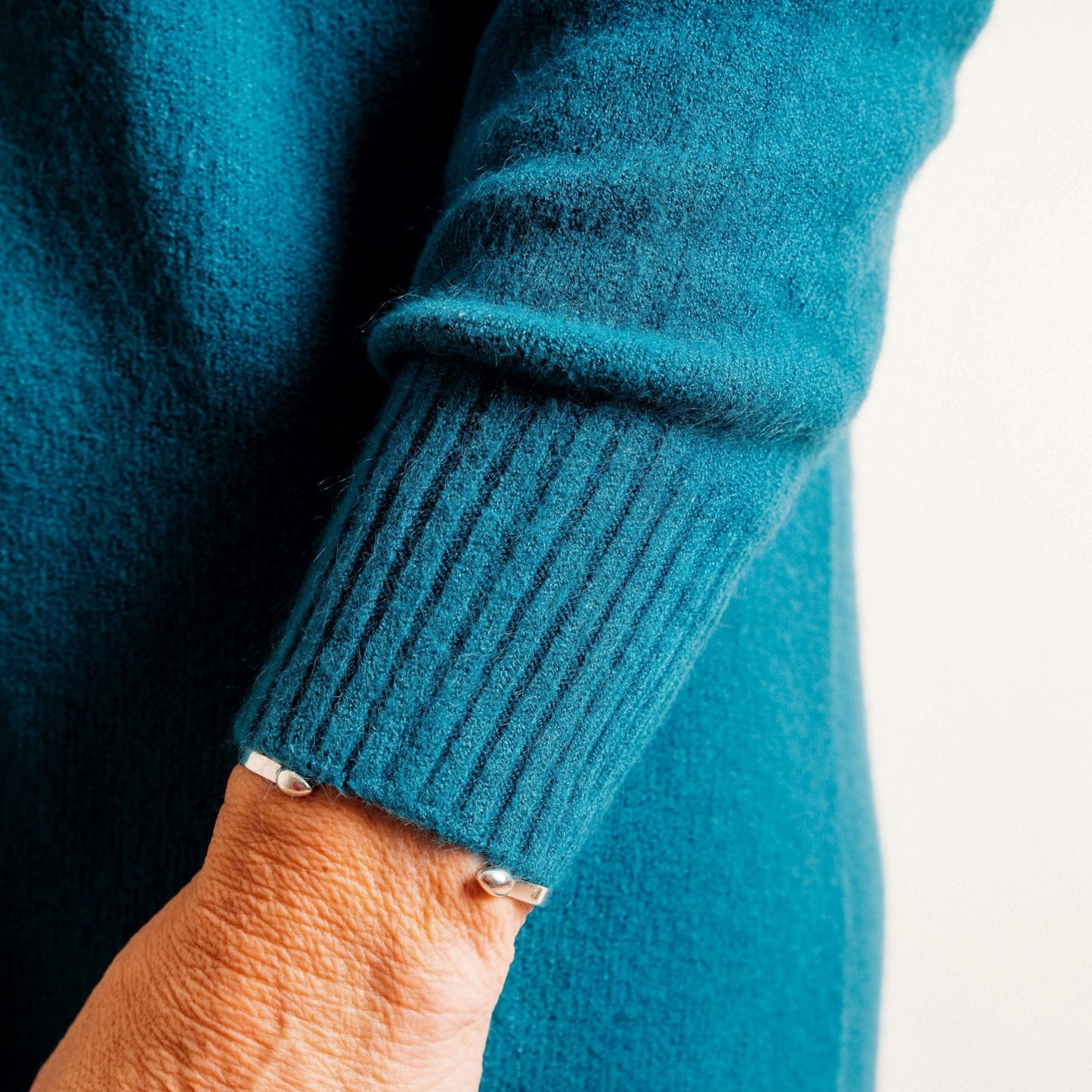 Teal Supersoft Midaxi Length Fine Knit Easy Wear Cardigan - Amilu