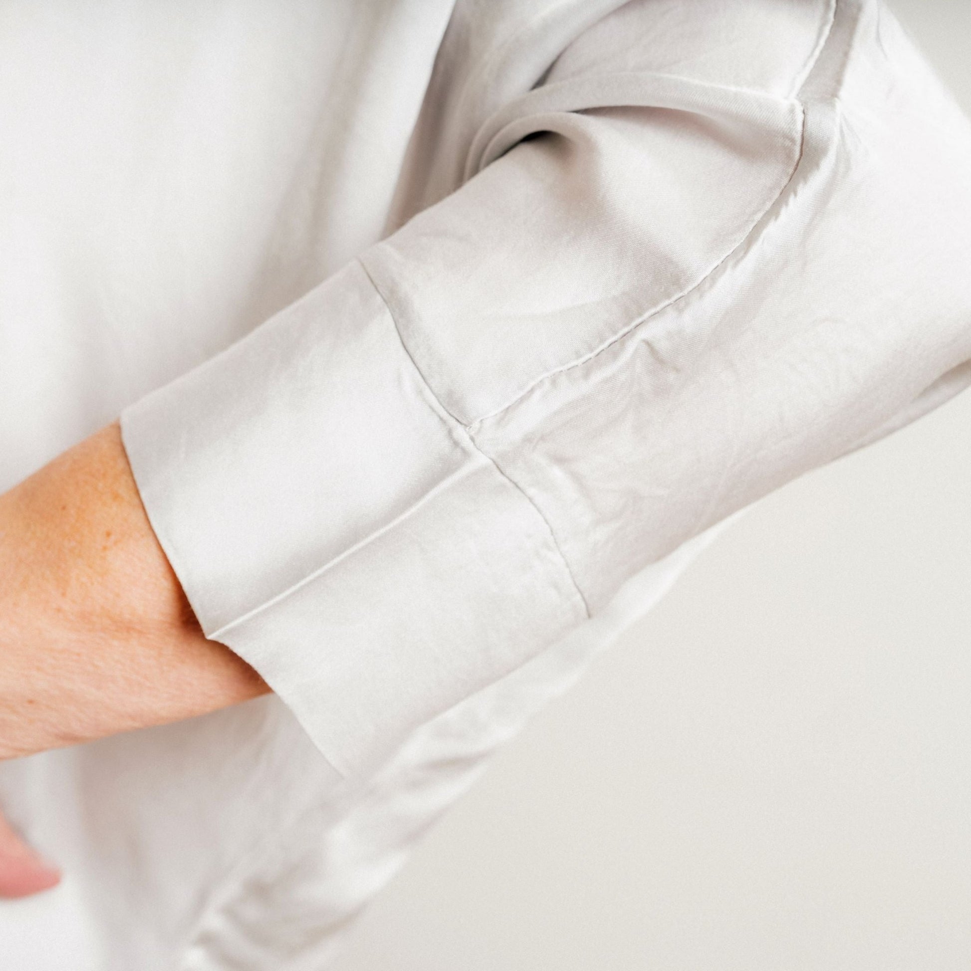 Silver Silky Soft Oversize Trapeze Drape Shirt/Shirt Dress - Amilu