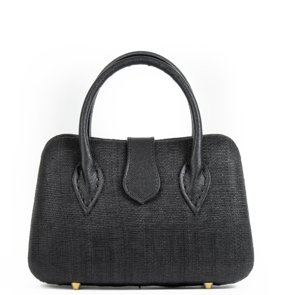 Black Woven Straw Occasion Bag - Amilu