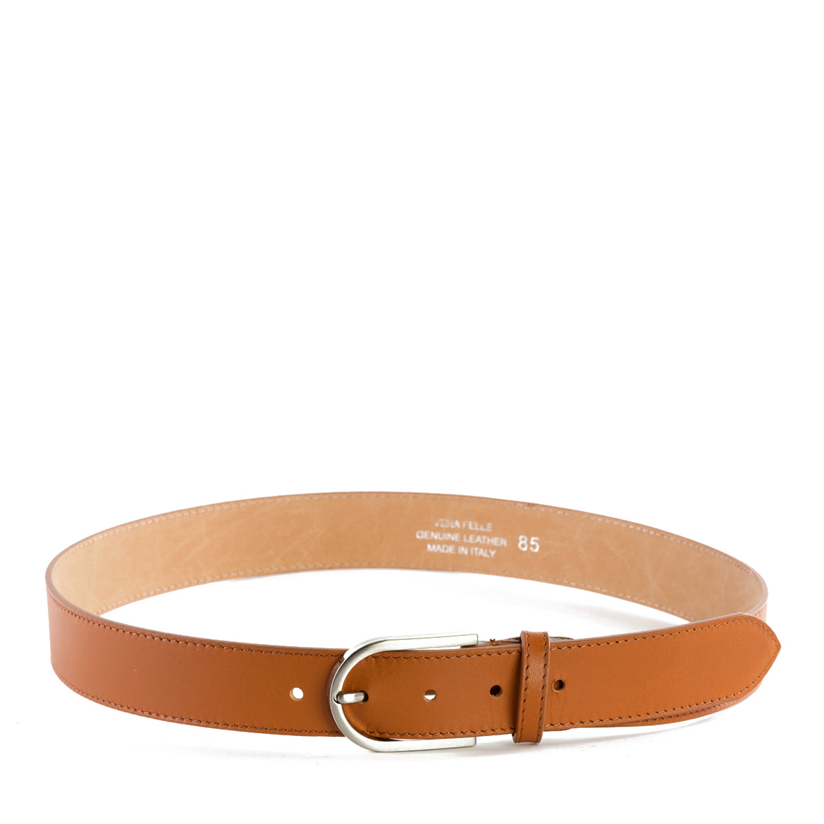 Tan Real Italian Leather Wide Belt - Amilu