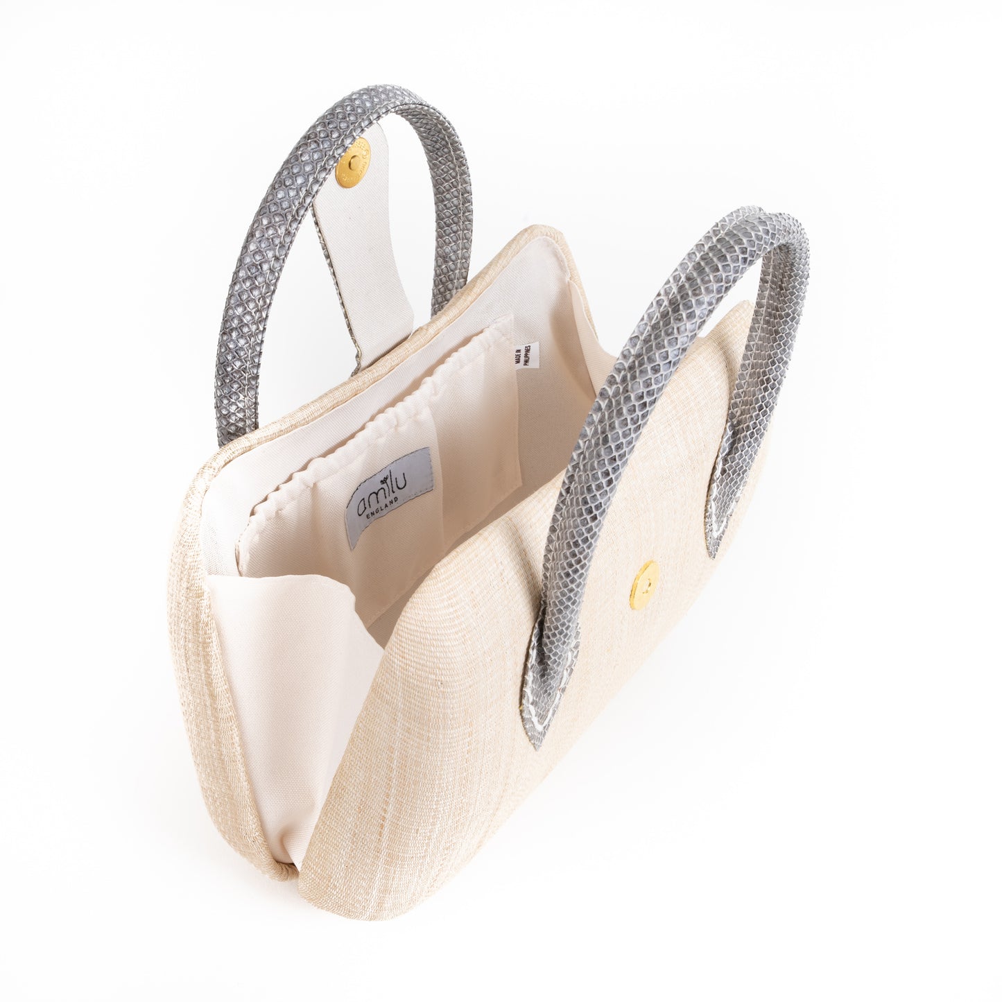 Cream Woven Straw Occasion Bag - Amilu