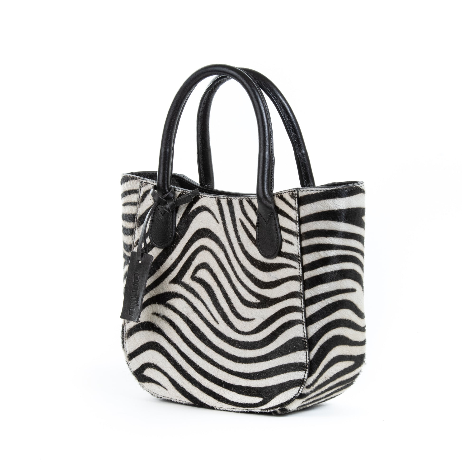 Zebra Cow Hair Small Grab Bag - Amilu