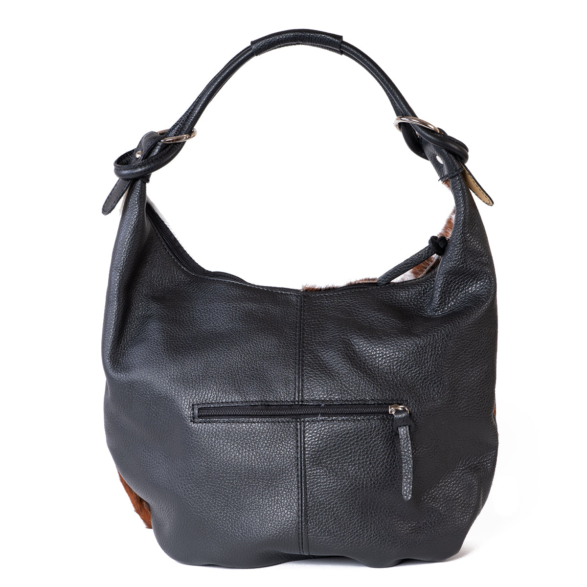 Classic Cow Hair and Real Leather Slouch Shoulder Bag Amilu