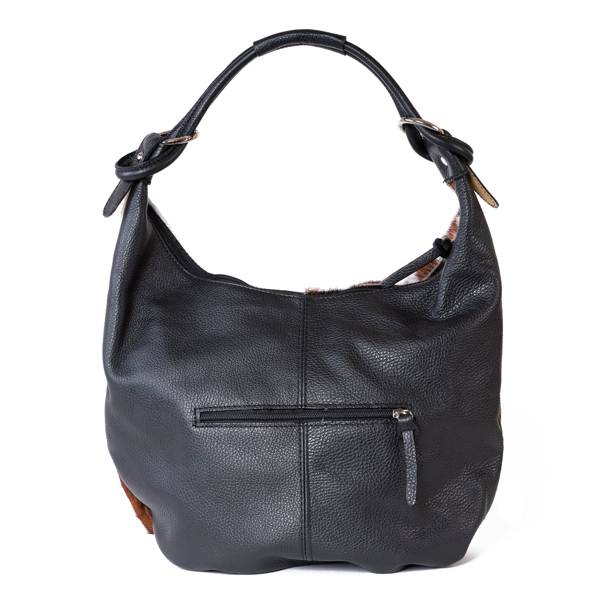 Classic Cow Hair and Real Leather Slouch Shoulder Bag - Amilu