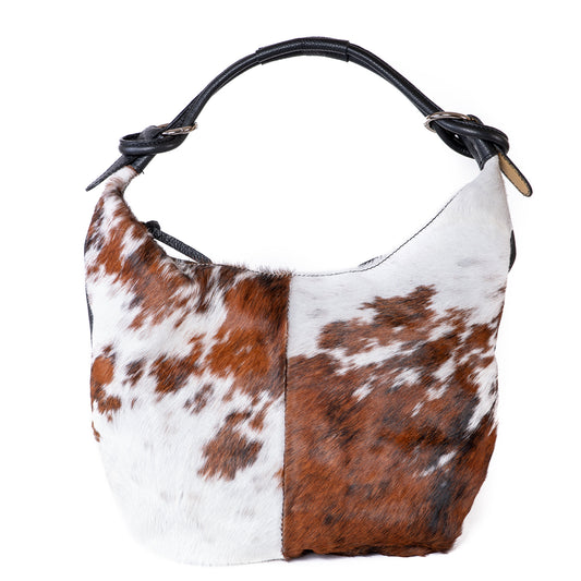 Classic Cow Hair and Real Leather Slouch Shoulder Bag - Amilu
