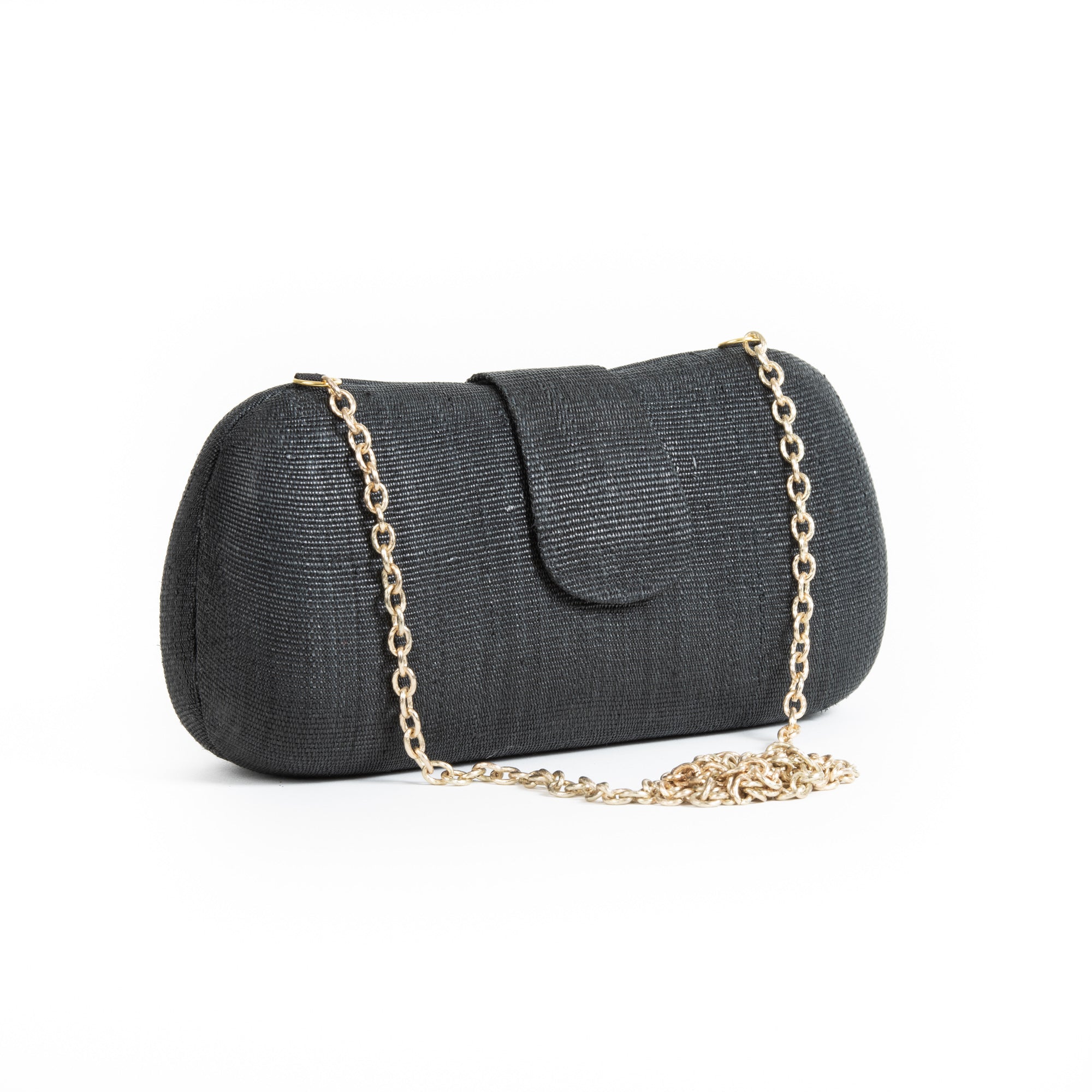 Black straw clutch store bag