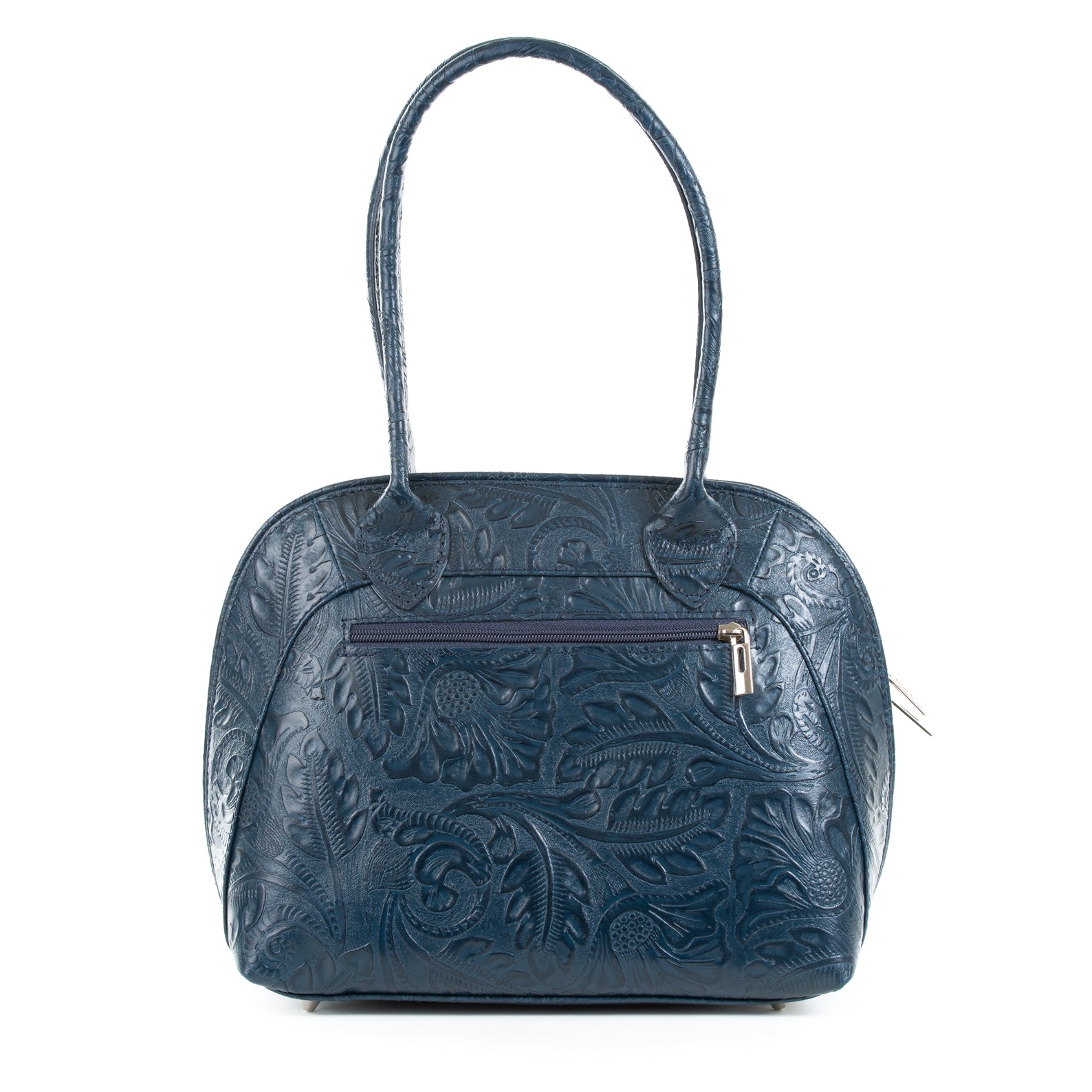 Florens Blue Real Leather Shoulder Tote Bag - Amilu