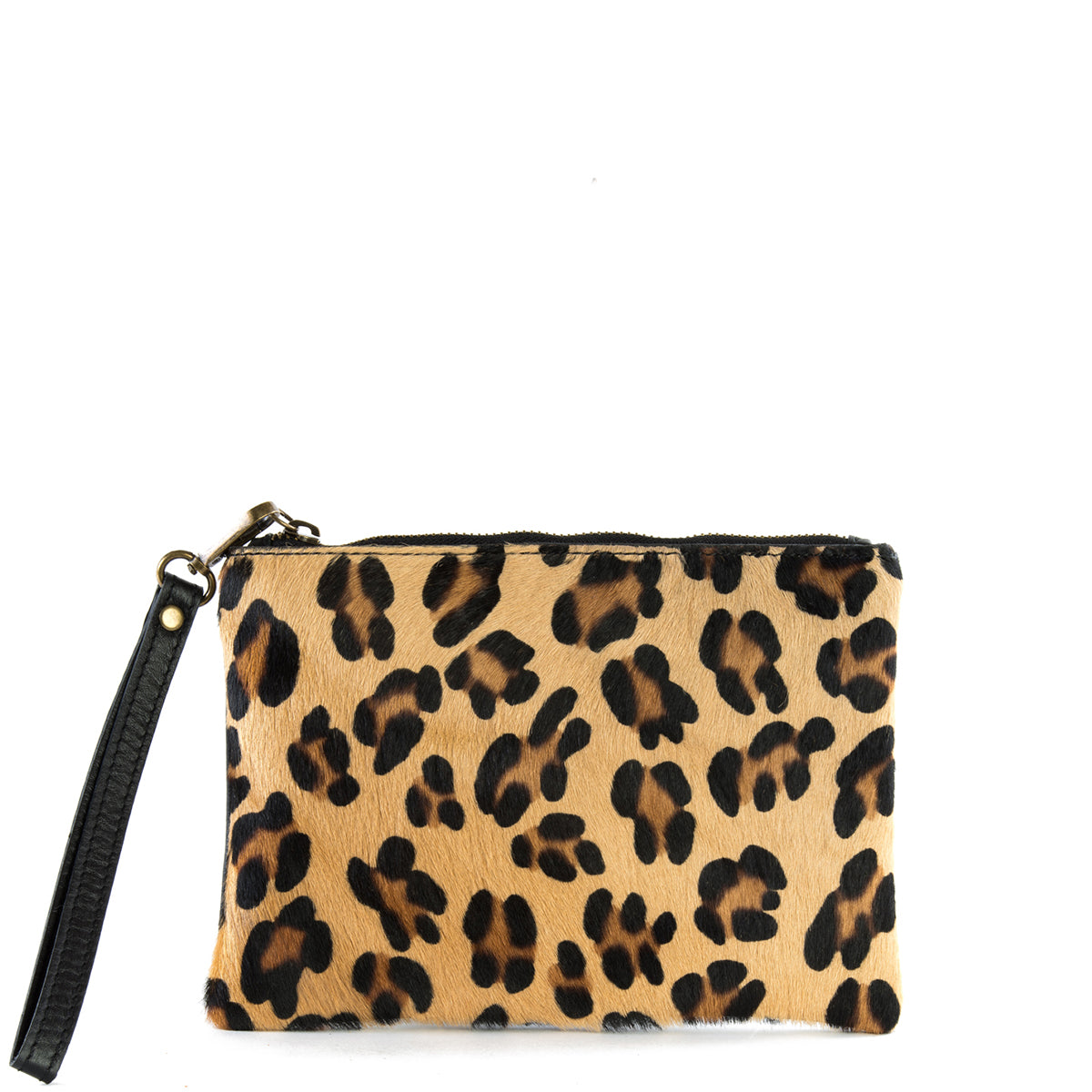 Leopard Cow Hair and Real Leather Clutch Bag - Amilu
