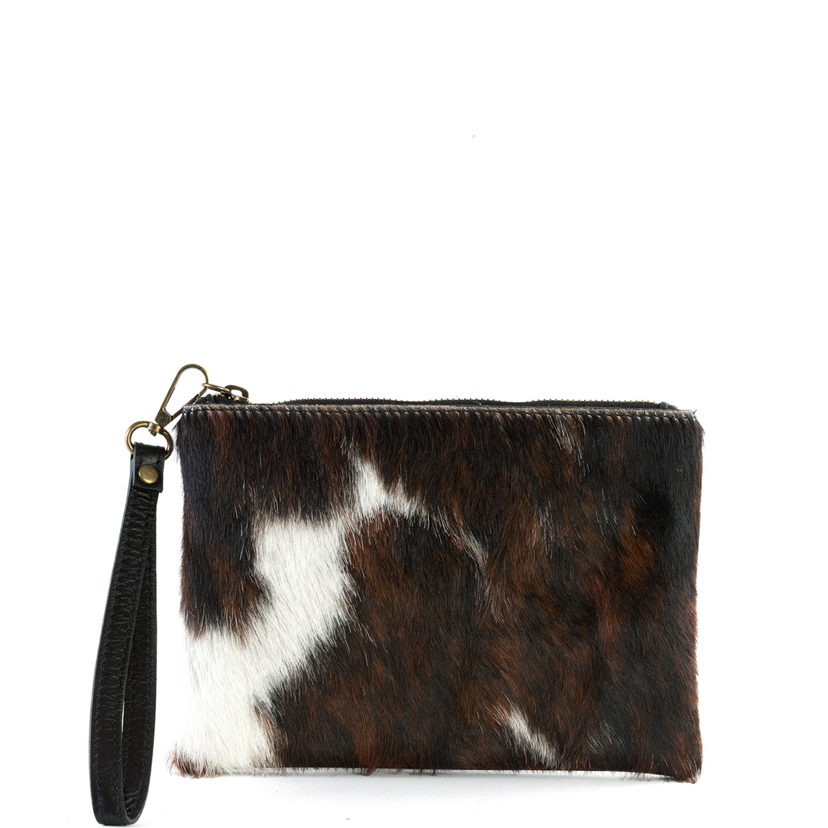 Natural Cow Hair and Real Leather Clutch Bag - Amilu