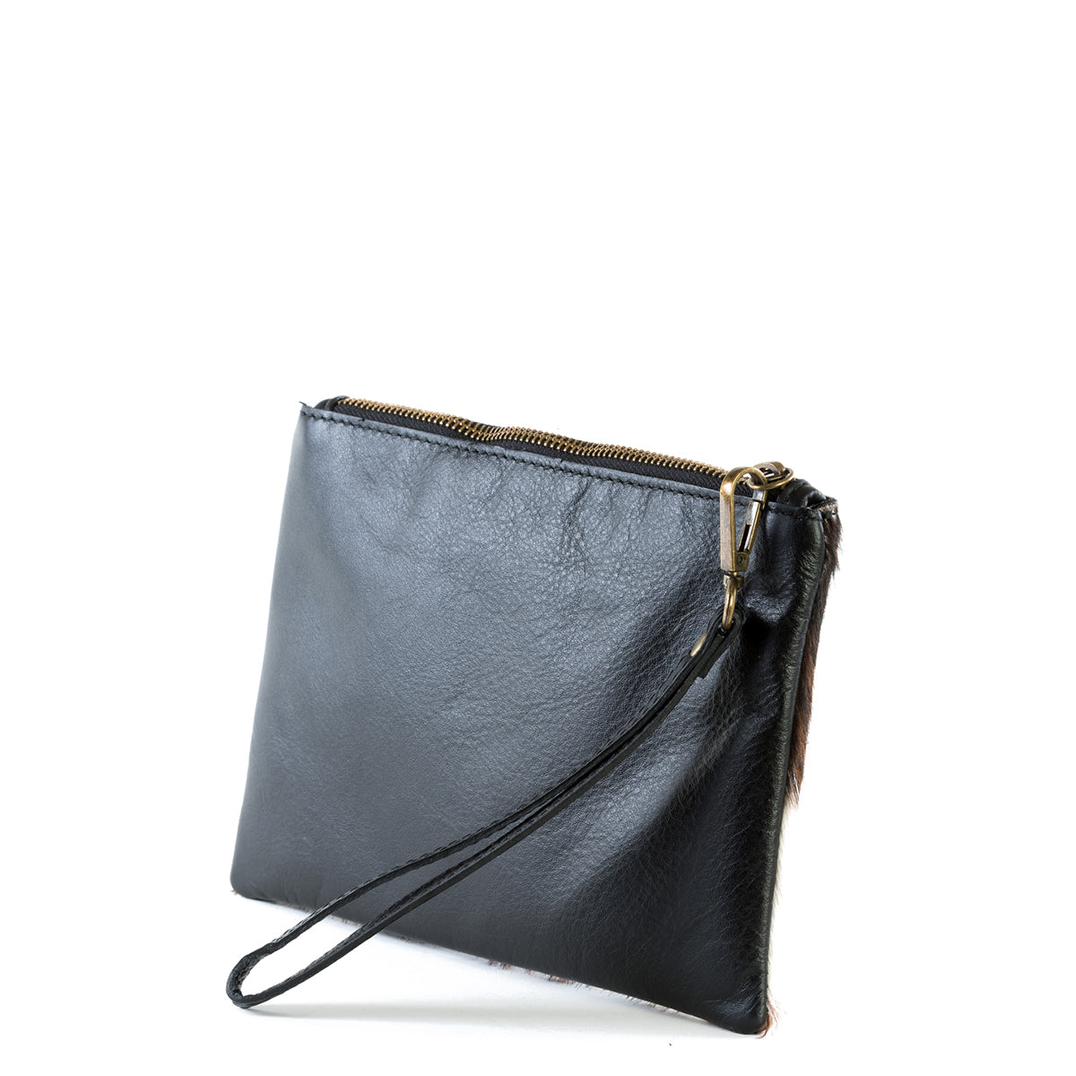 Natural Cow Hair and Real Leather Clutch Bag - Amilu
