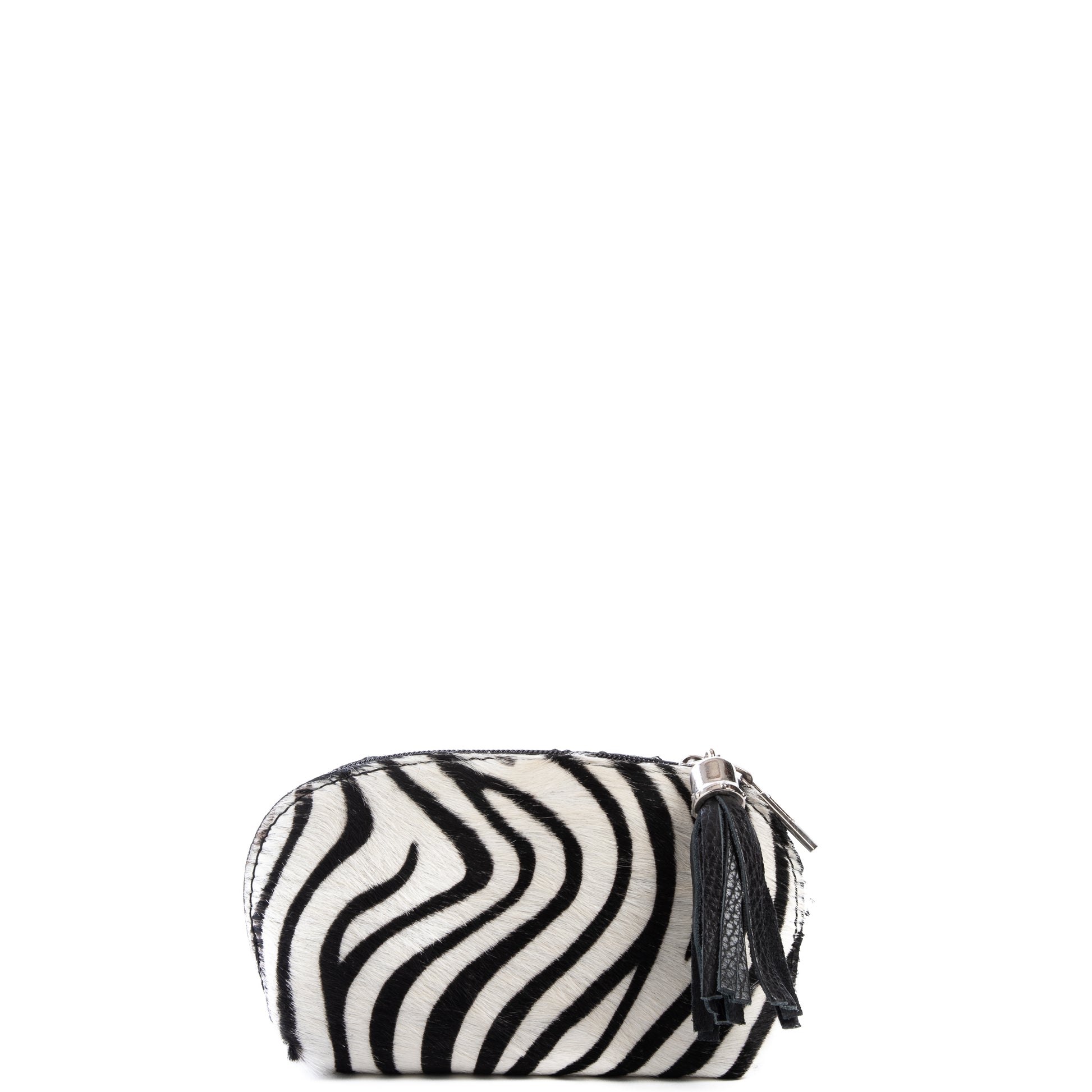 Zebra Cowhide Real Leather Mini Clutch Bag - Amilu