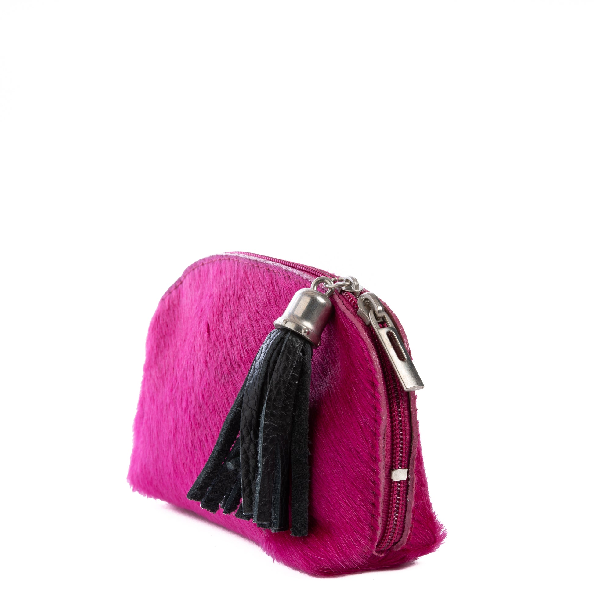 Pink Cowhide Real Leather Mini Clutch Pod - Amilu