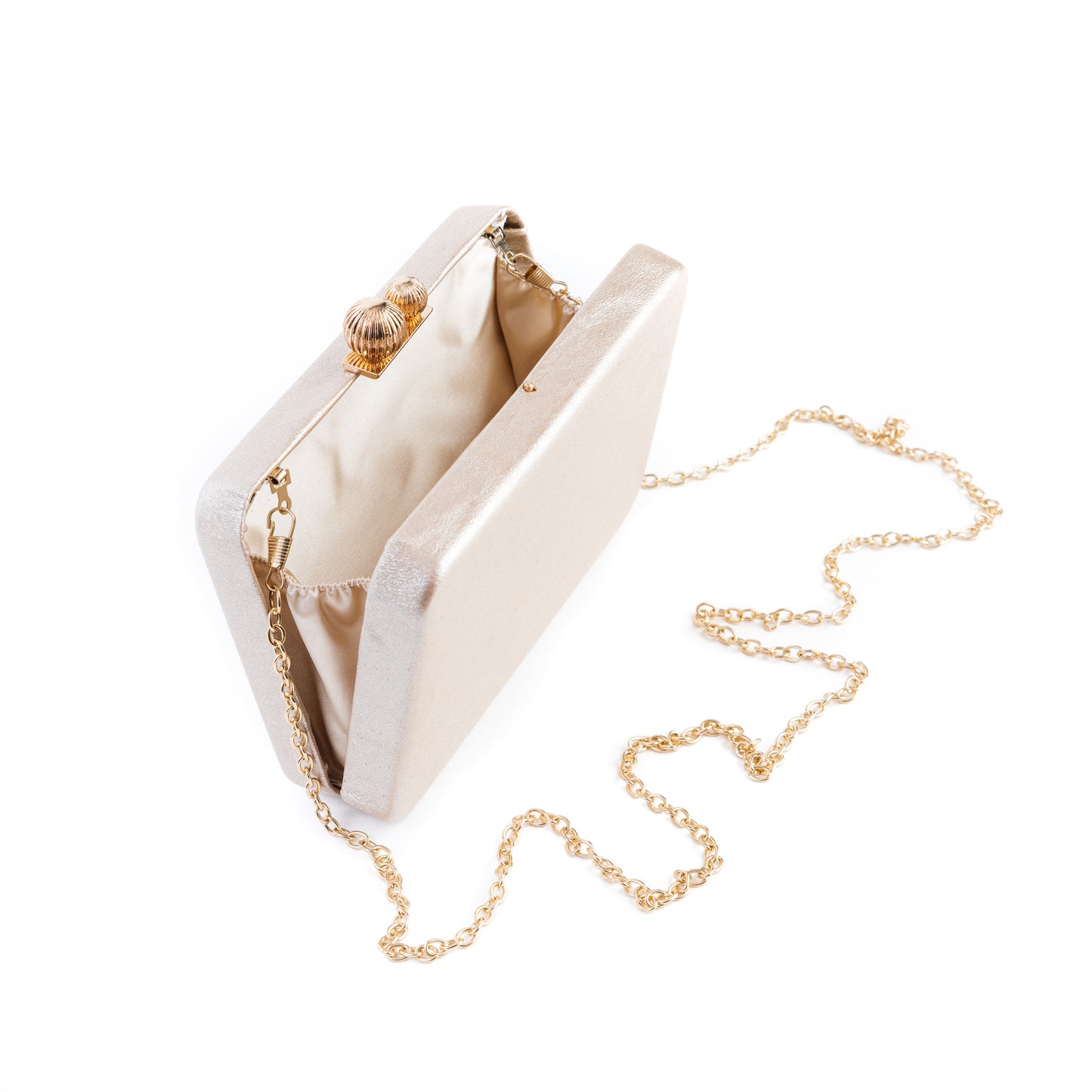 Amilu Rose Gold Textured Box Clutch Bag