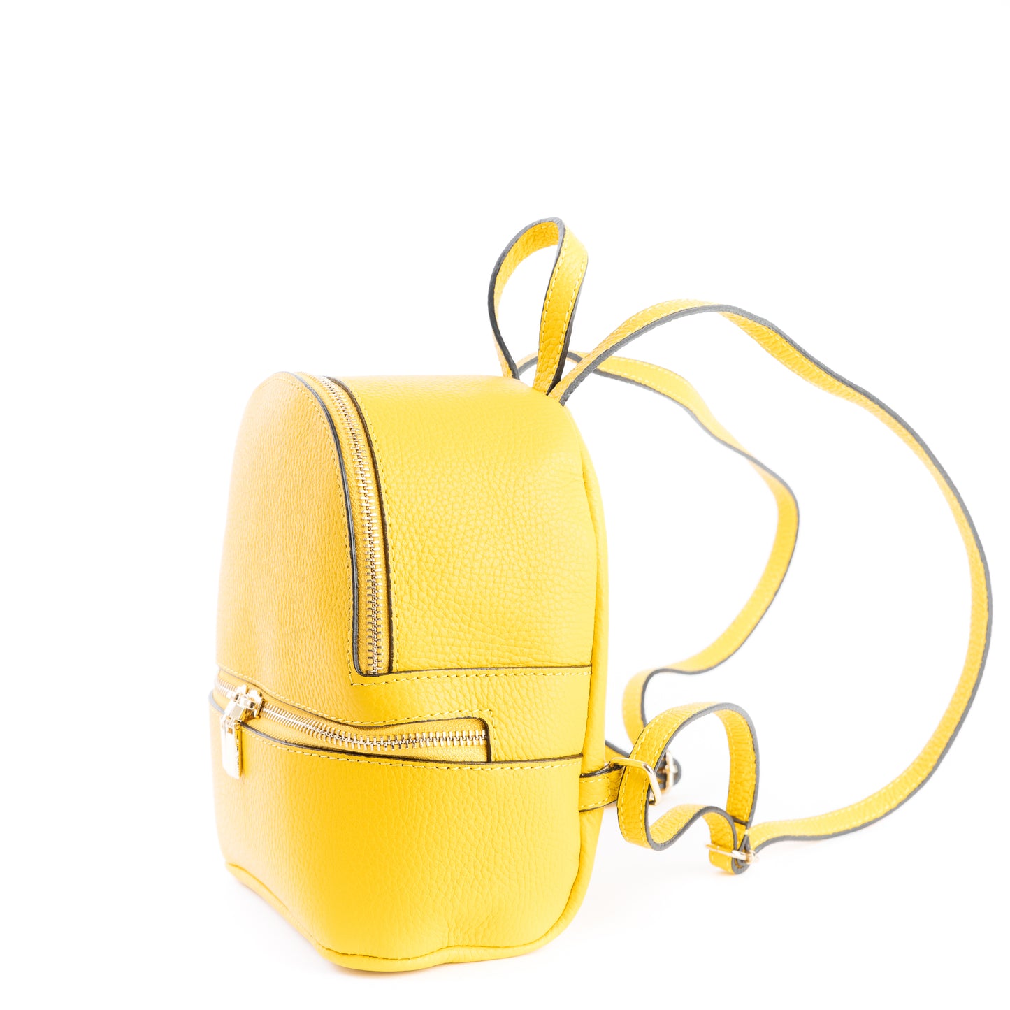 Amilu Ochre Yellow Mini Italian Leather Rucksack Bag