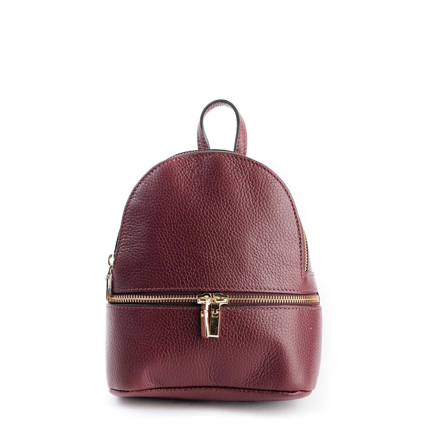 Amilu Mulberry Red Mini Italian Leather Rucksack Bag