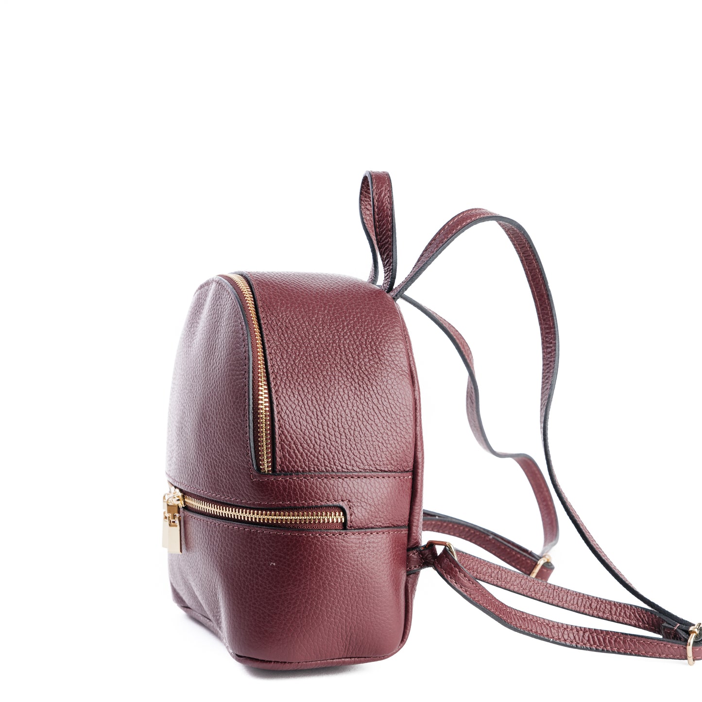 Amilu Mulberry Red Mini Italian Leather Rucksack Bag