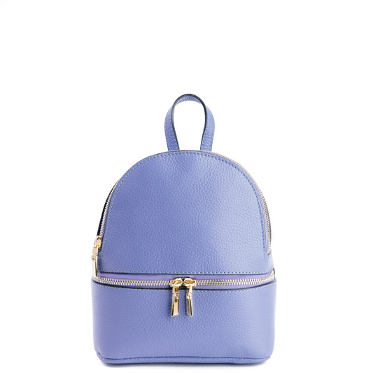 Amilu Cornflower Blue Mini Italian Leather Rucksack Bag