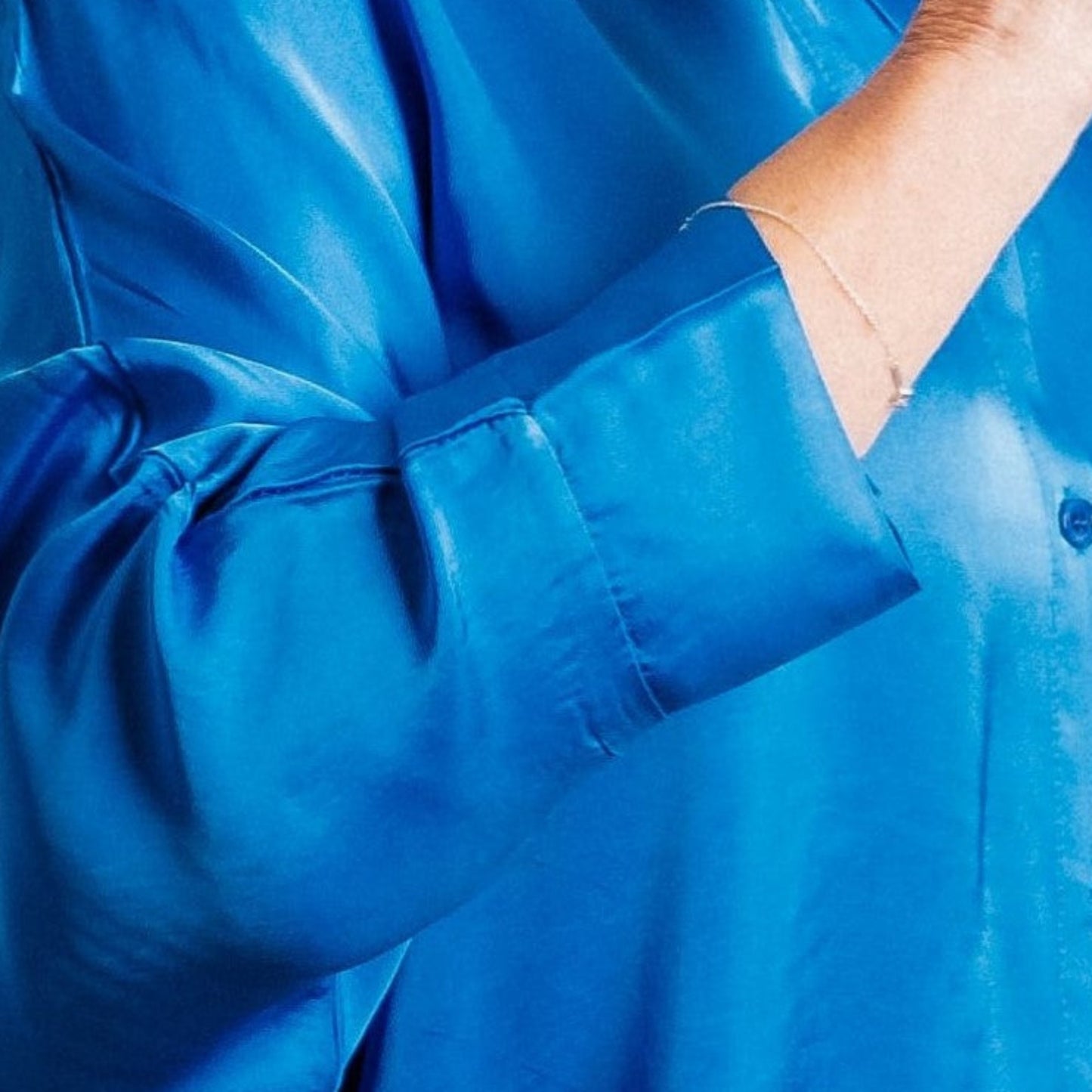 Cobalt Blue Silky Soft Oversize Trapeze Drape Shirt/Shirt Dress - Amilu