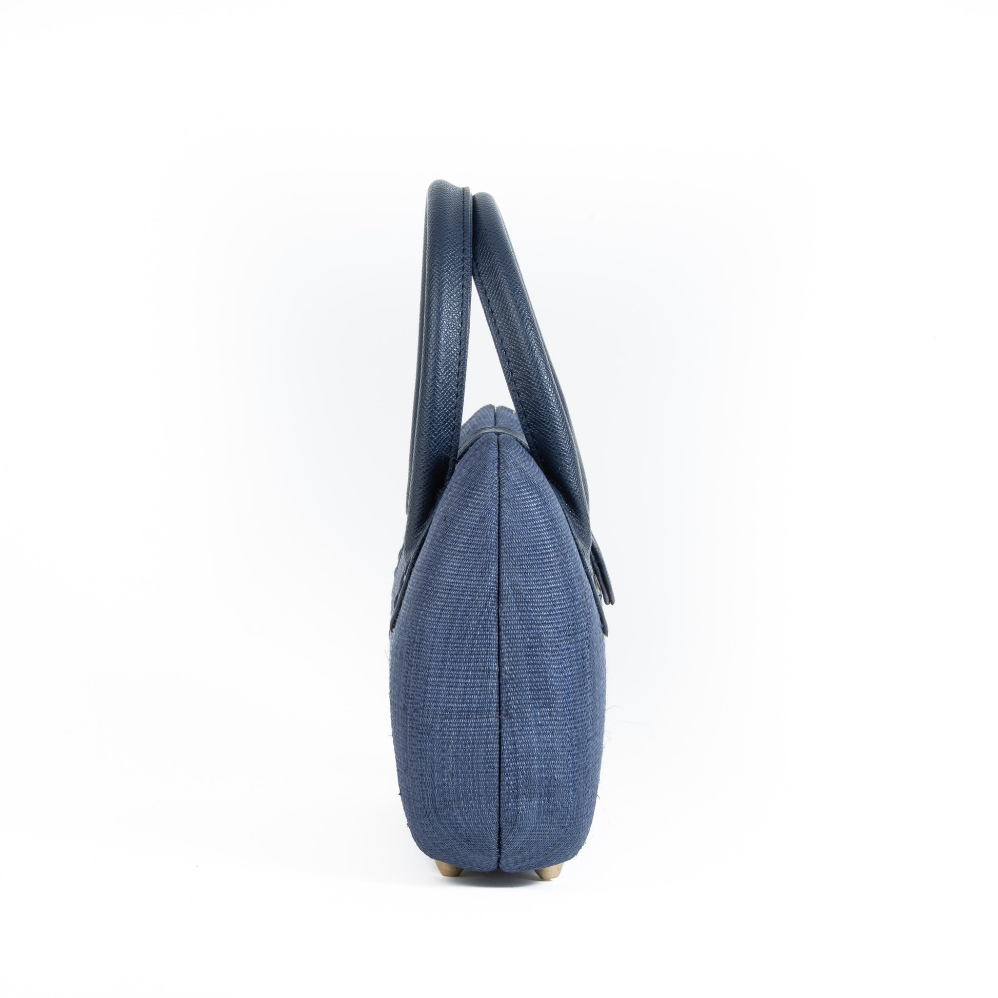 Navy Woven Straw Occasion Bag - Amilu