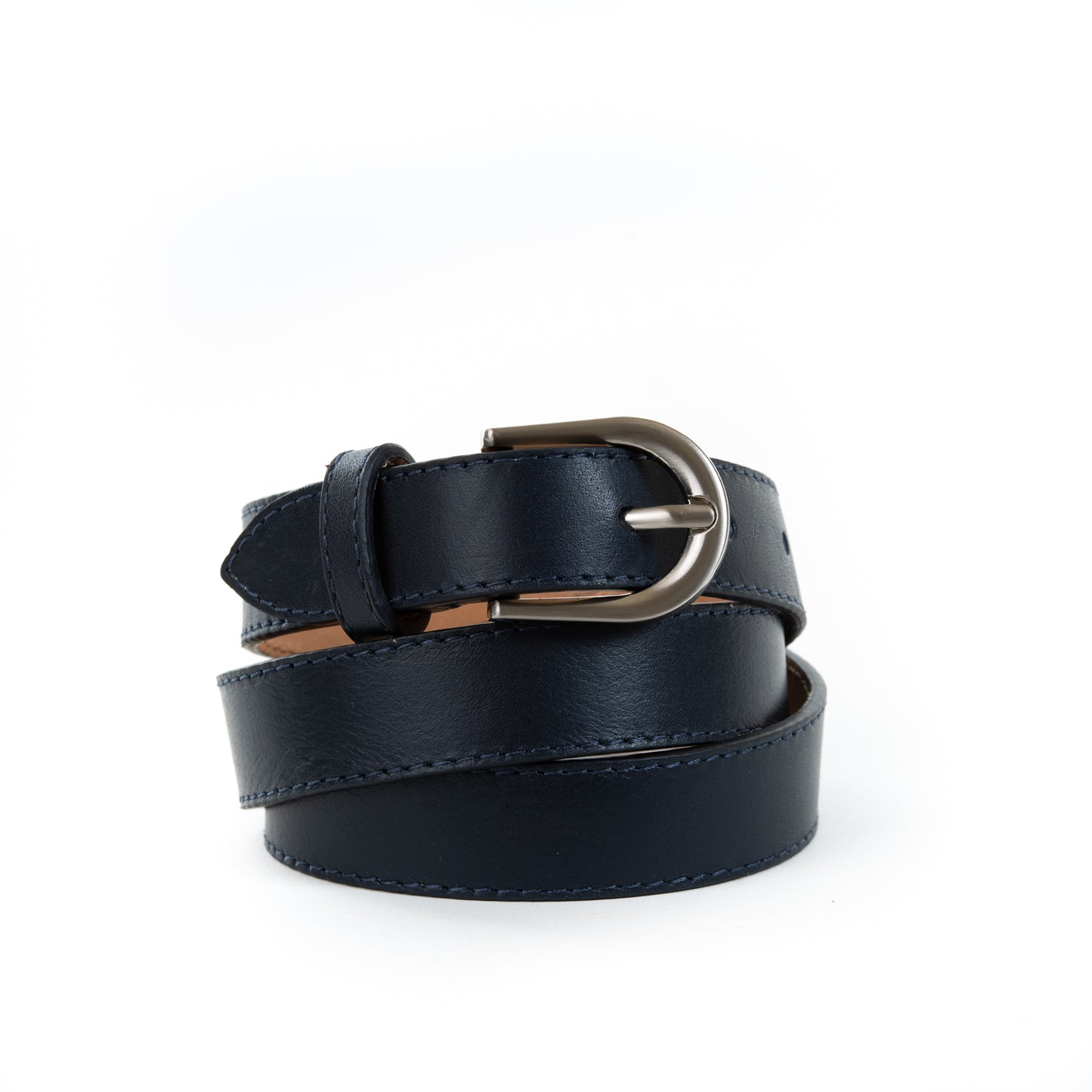 Navy Real Italian Leather Wide Belt Pack of Two - Amilu