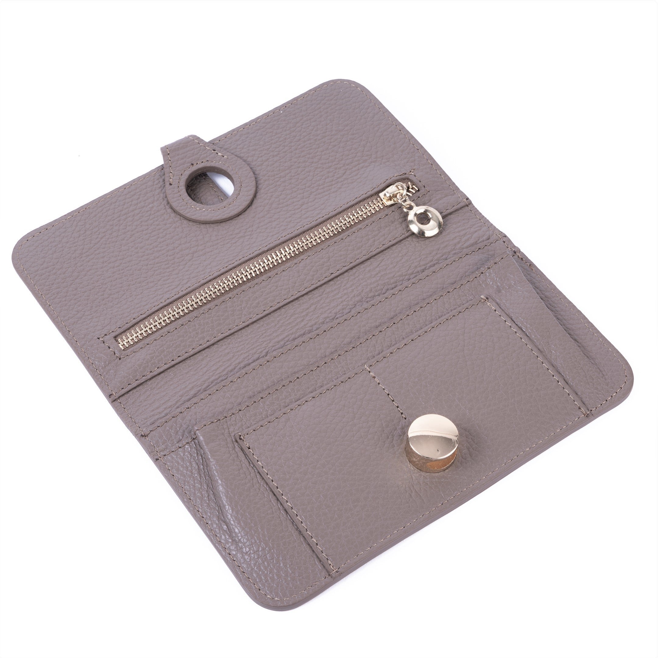 Taupe leather online purse