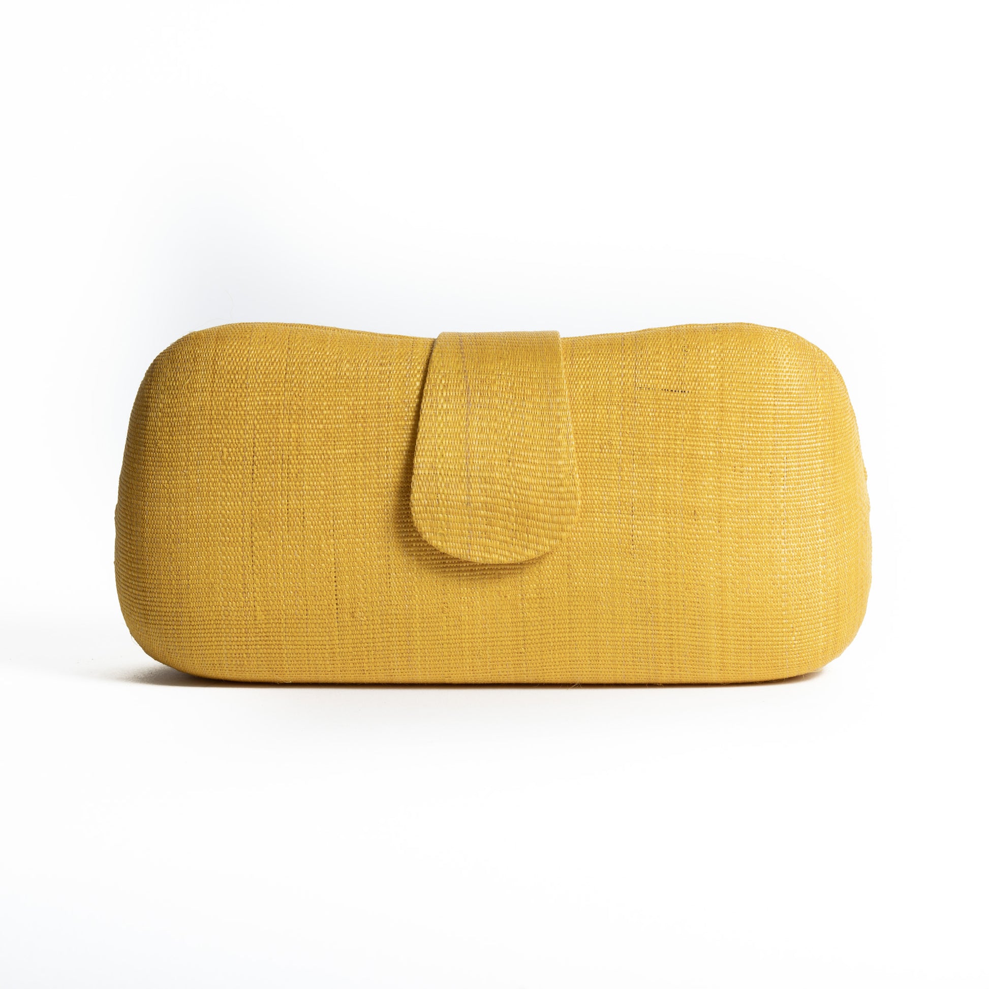 Yellow Woven Straw Clutch Bag - Amilu