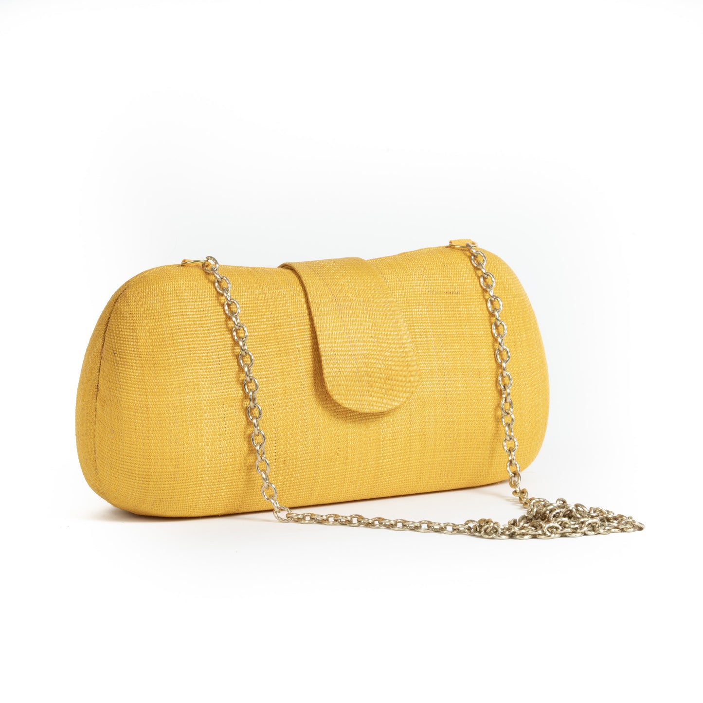 Yellow Woven Straw Clutch Bag - Amilu